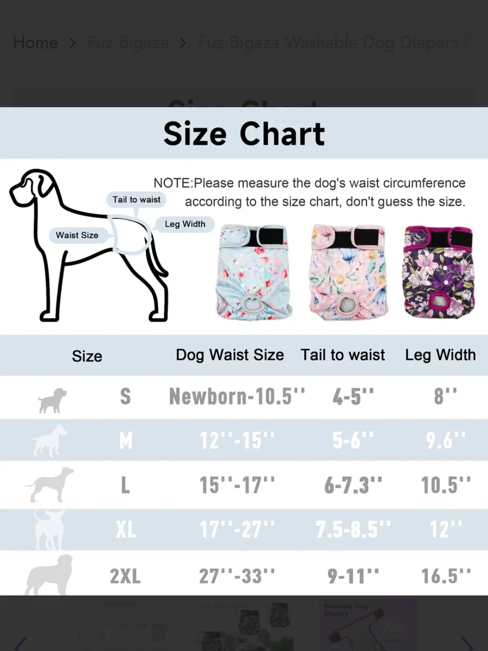 NWOT Floral Reusable Female Dog Diapers - Set of 5